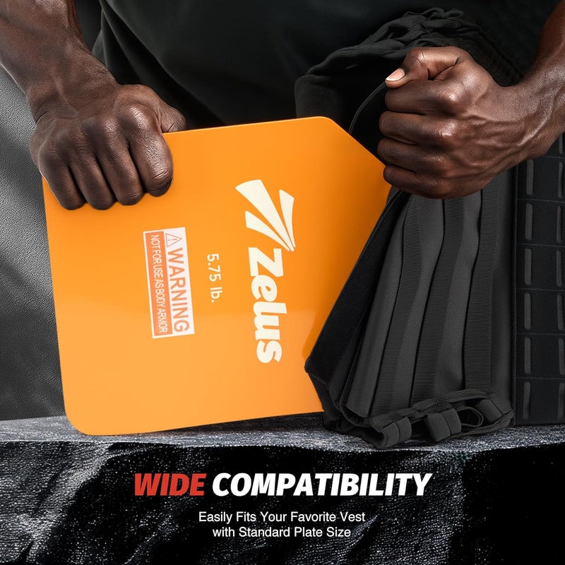 ZELUS Curved Weighted Vest Plates for Workout, 5.75/8.75/13.75LB Pairs Steel Weight Plates for Tactical Weight Vest, Ergonomic Training Plates for Running, CrossFit & Strength Training - Image 4